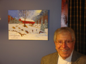 Patrick Buonfiglio with award-winning "Covered Bridge in Winter" 