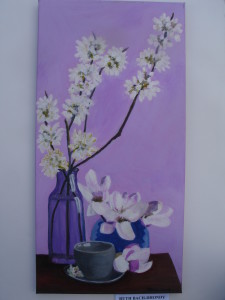 Best of Show( Adult) "Apple Blossoms and Crocuses" by Ruth Bach-Dhondy